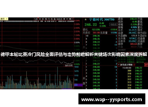 德甲本轮比赛冷门风险全面评估与走势前瞻解析关键场次影响因素深度拆解