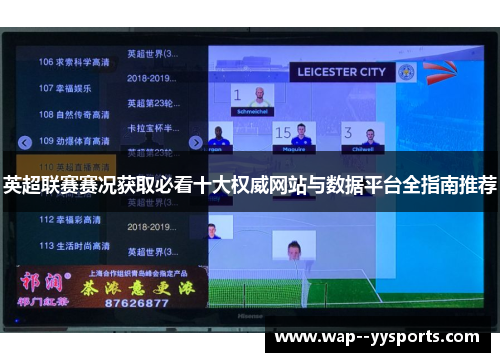 英超联赛赛况获取必看十大权威网站与数据平台全指南推荐
